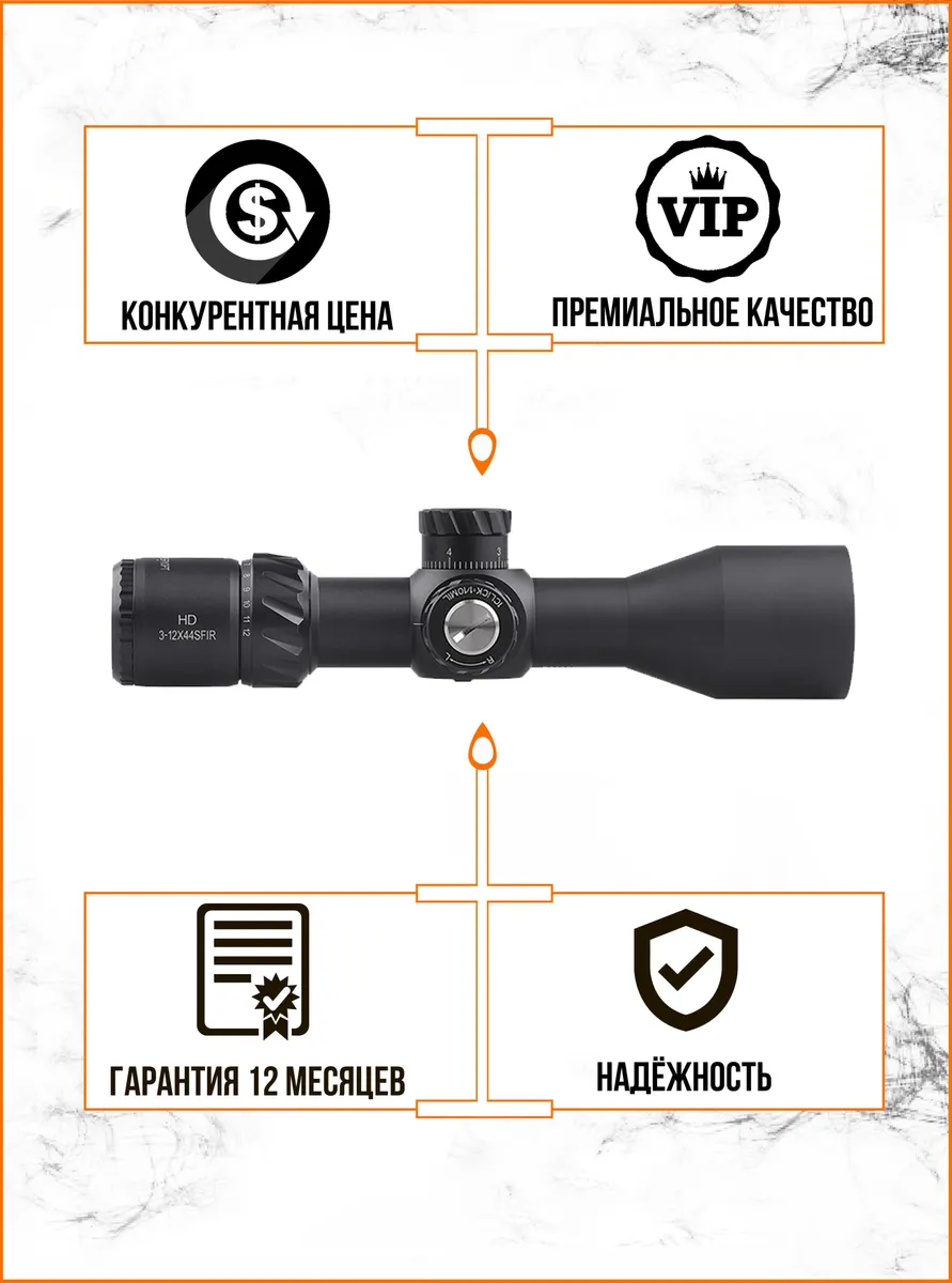 Оптический прицел DISCOVERY HD 3-12X44SFIR FFP — изображение 8