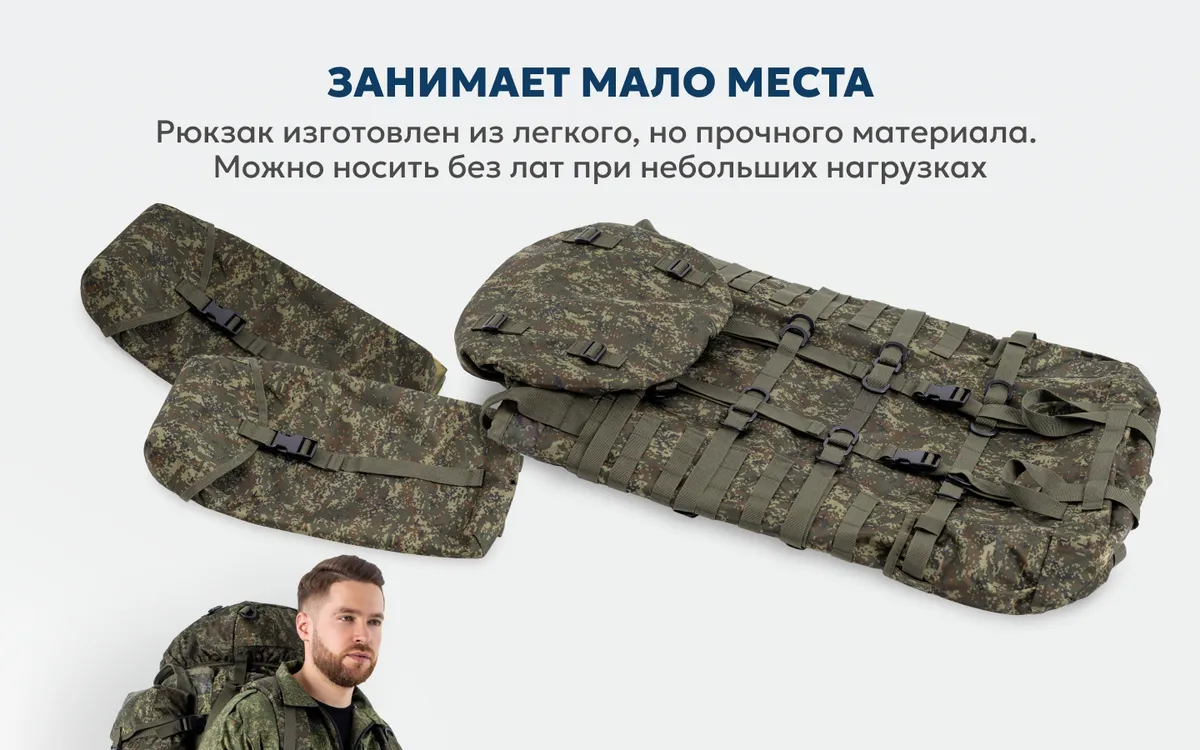 Тактический рюкзак TANVOLT 100 л камуфляж пиксель — изображение 37