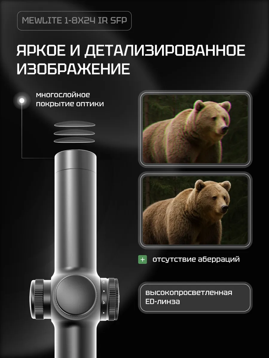 Оптический прицел Mewlite 1-8x24 SFP (30 мм, IR) — изображение 2