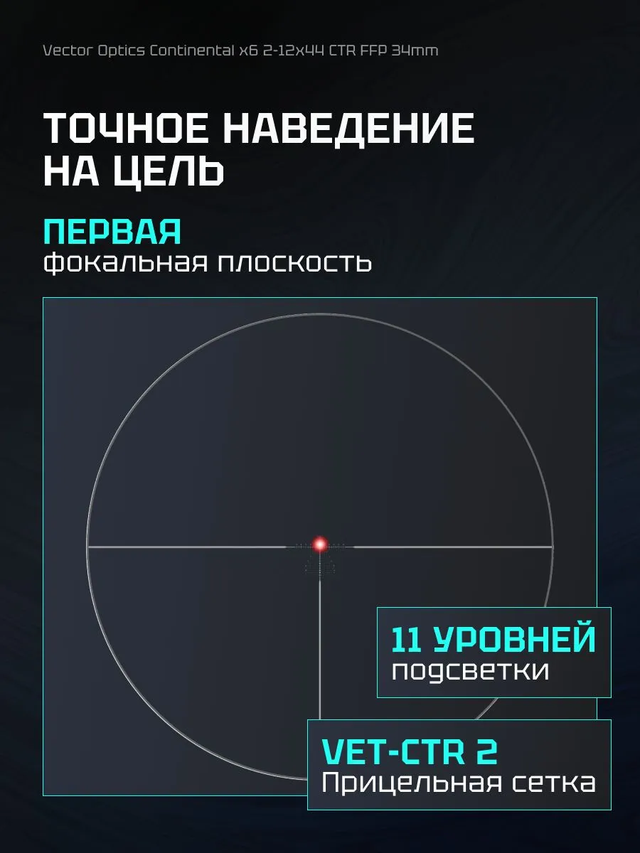 Оптический прицел Vector Optics Continental X6 2-12x44 FFP — изображение 5